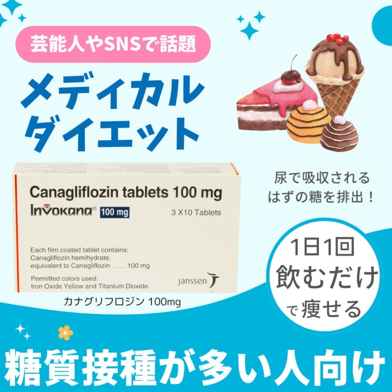 カナグリフロジン（Canagliflozin）100mgカナグルジェネリック